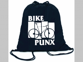 Bike Punx ľahké sťahovacie vrecko ( batôžtek / vak ) s čiernou šnúrkou, 100% bavlna 100 g/m2, rozmery cca. 37 x 41 cm